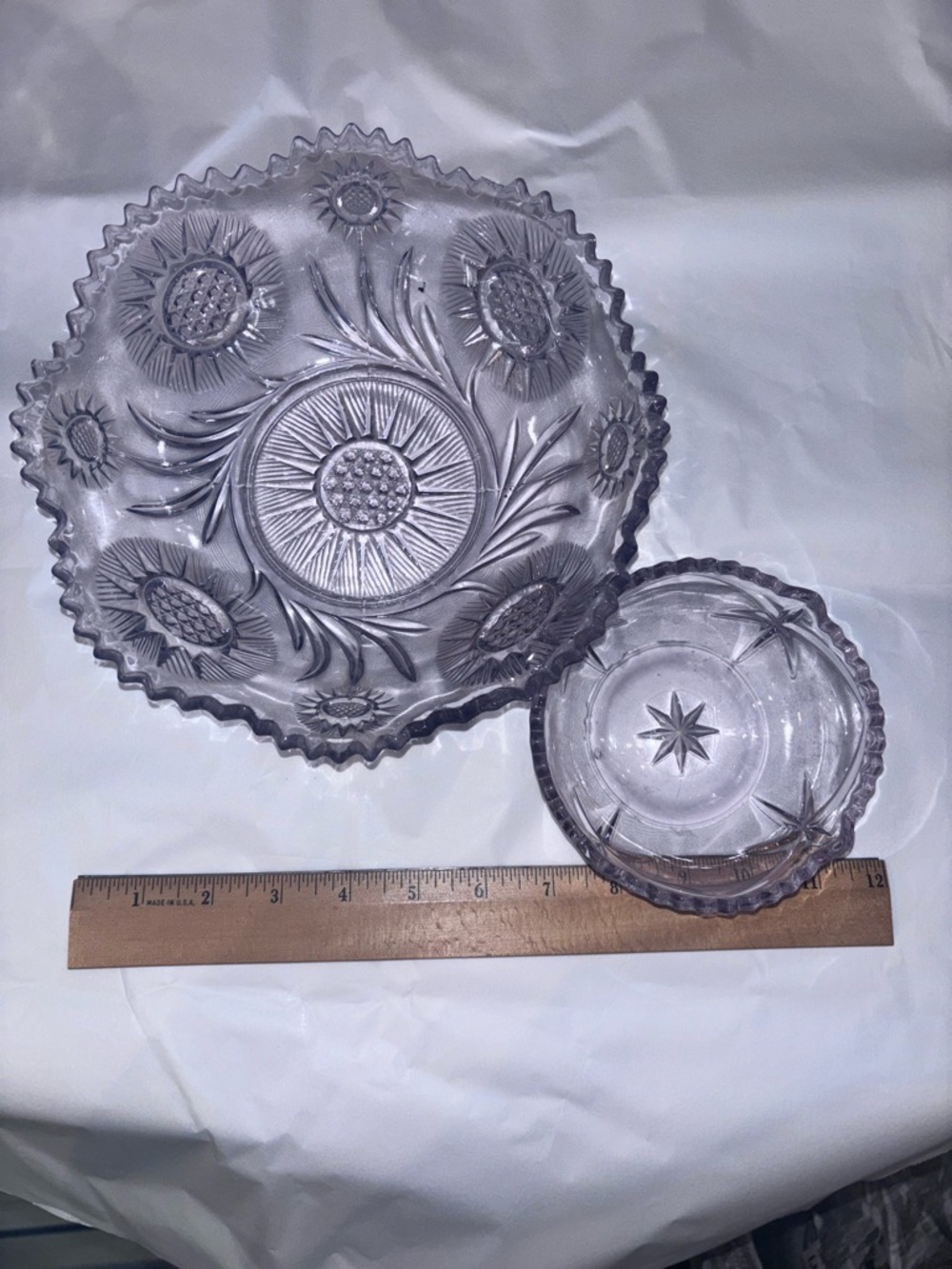 Vintage amethyst purple glass bowls